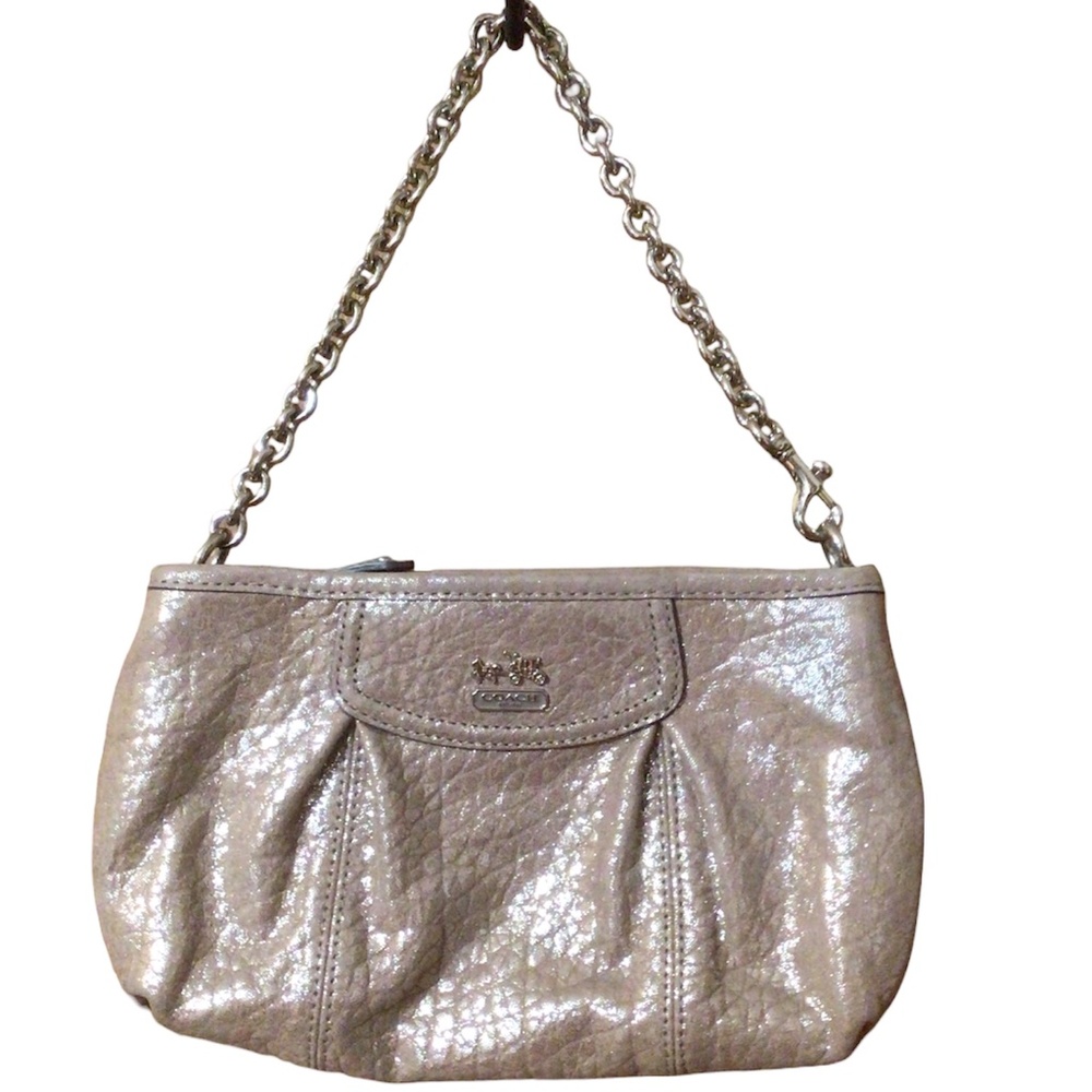 EUC Coach Madison Glitter Embossed Leather Mini Chain Bag